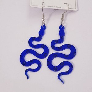 Серьги "Змейка" синие, арт. 606.498
