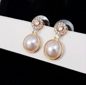 Серьги Дольче с жемчугом, цвет золото, 1050, арт.506.666