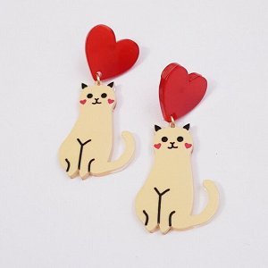 Серьги "Кошка", желтый, 376001, арт. 606.705