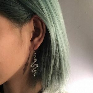 Серьги из стали змея, цвет серебристый, арт.018.551