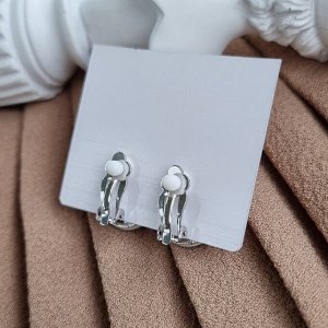 Клипсы с сияющими камнями, покрытие под серебро, арт.606.803