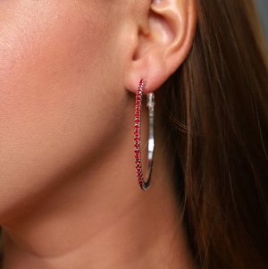 Серьги конго с блестящими стразами, диаметр конго 5 см, арт.847.426