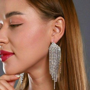 Серьги "Вечерние" цвет белый, камень перламутровый, арт. 706.564 (1)