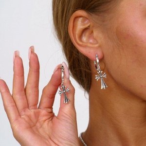 zlatto Серьги кресты готические, покрытие: посеребрение, арт.001.787