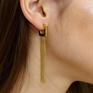 Серьги цепи из стали, длинные висячие, 78186, арт.947.459