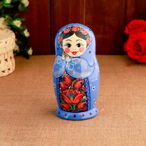 Матрёшка «Василиса»,  голубое платье, 5 кукольная, 17 см