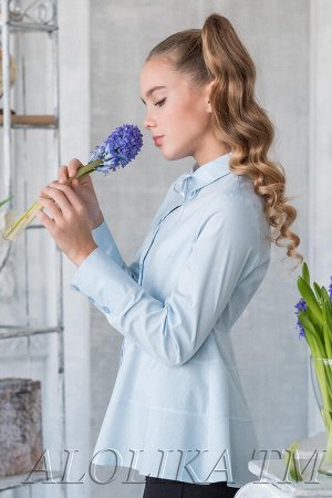 Саломея блузка голубой
