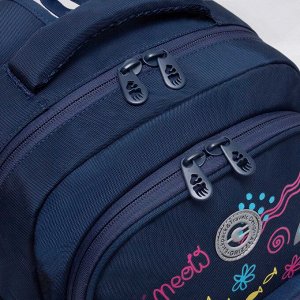 Рюкзак школьный GRIZZLY с карманом для ноутбука 13", анатомической спинкой, для девочки