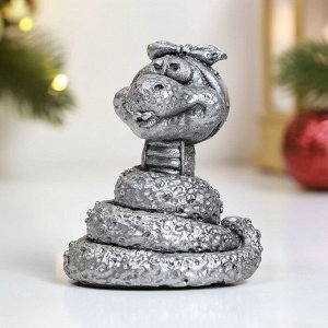 Фигурка «Змея-домохозяйка», 8.5x7x7 см, серебро