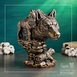 Фигура гипс «Волк» 24x22x33 см, под бронзу