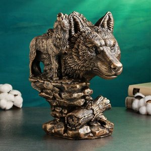 Фигура гипс «Волк» 24x22x33 см, под бронзу
