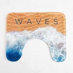 Коврик для ванной «Этель» Waves, 50x40 см, велюр