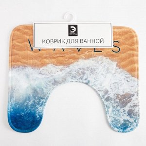 Коврик для ванной «Этель» Waves, 50x40 см, велюр
