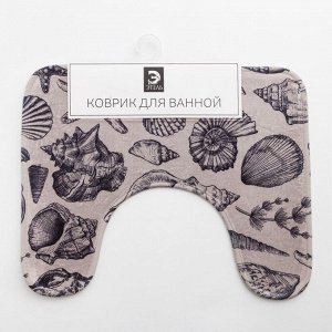 Коврик для ванной Этель "Marine life", 50х40 см, велюр   5399404