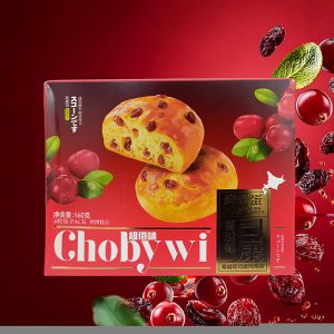 Китайские воздушные кексы "Chony Wi" с клюквой и изюмом, 160 гр