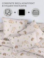 Простыня на резинке 080*160 см, перкаль, детская расцветка (Лесные друзья)