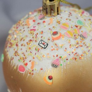 Ёлочные игрушки «Новогодний восторг», шары новогодние, d=6 см, набор 6 шт., золото
