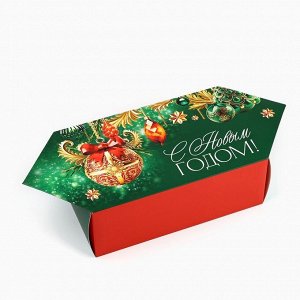 Коробка - конфета подарочная новогодняя складная «С Новым годом», 14x22x8 см