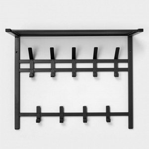 Вешалка с полкой 2-х ярусная «Торонто 22», 67x27x58,5 см, цвет графит