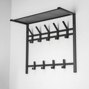 Вешалка с полкой 2-х ярусная «Торонто 22», 67x27x58,5 см, цвет графит
