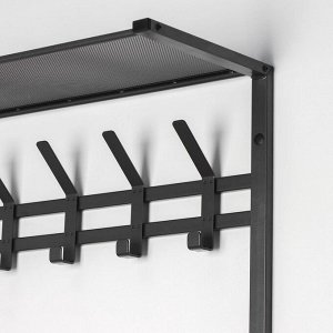 Вешалка с полкой 2-х ярусная «Торонто 22», 67x27x58,5 см, цвет графит