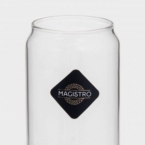 Стаканы «Брук» Magistro, 450 мл, 7.5x15 см, набор 2 шт., стекло, прозрачные