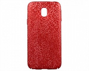 Чехол Samsung J330F J3 2017 Мозаика (красный)