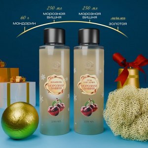 Новогодний подарочный набор косметики «Новогодний экспресс», с ароматом вишни и корицы. Золотая серия