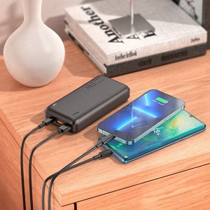 Портативный аккумулятор Power Bank HOCO J101A 20000 mAh PD22.5W 2*USB + 1*Type-C быстрая зарядка внешний аккумулятор