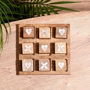 Игра настольная «Крестики-нолики», 12x12x3 см, манговое дерево