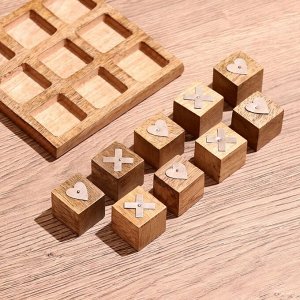 Игра настольная «Крестики-нолики», 12x12x3 см, манговое дерево