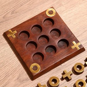 Игра настольная «Крестики-нолики», 12.5x12.5x1 см, дерево шишам