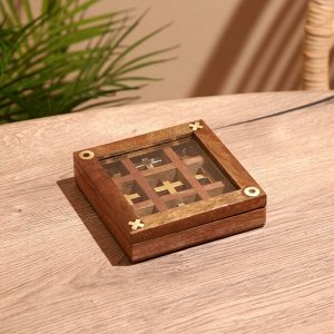 Игра настольная «Крестики-нолики», 13x13 см, манговое дерево, латунь