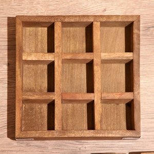 Игра настольная «Крестики-нолики», 17x17 см, манговое дерево, сталь