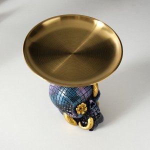 Фигурка-подставка полистоун «Кобра на черепе с цветком», 11x8.5x15 см