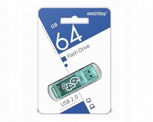 64GB USB Flash, SmartBuy Glossy зеленый, SB64GBGS-G