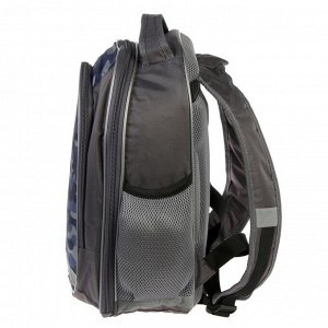 Рюкзак школьный с эргономичной спинкой, Calligrata, 37 х 27 х 16, «Милитари», серый