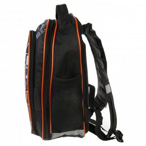 Рюкзак школьный с эргономичной спинкой, Calligrata, 37 х 27 х 16, «Авто», чёрный