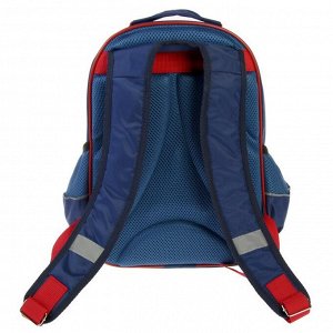 Рюкзак школьный, Calligrata, 37 х 26 х 13 см, эргономичная спинка, «Щенок на джинсе», синий