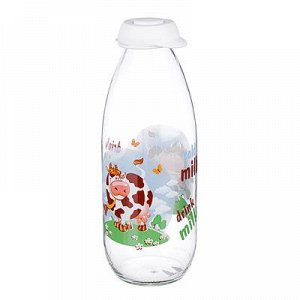 Бутылка для молока 1000 мл, стекло, herevin "милки" 111708