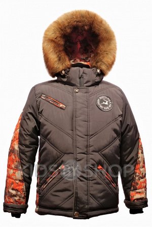 TOMAS, зимняя куртка Полюс кофе-оранжевый 128-146