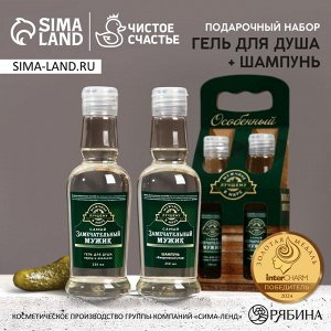 Подарочный набор «Лучшему в мире», гель для душа и шампунь для волос водка, 2x250 мл, Чистое счастье