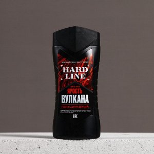 Подарочный набор косметики «Ярость вулкана», гель для душа 250 мл и мочалка для тела, HARD LINE
