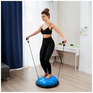 Полусфера BOSU гимнастическая ONLYTOP, массажная, с насосом, 58x25 см, синяя