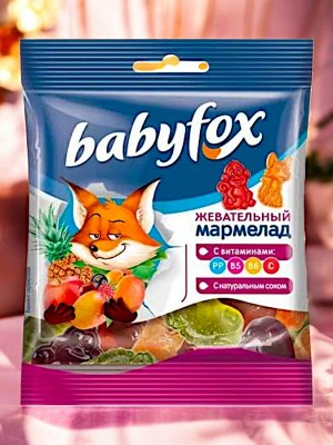 Мармелад жевательный «BabyFox», с соком ягод и фруктов, 30 г
