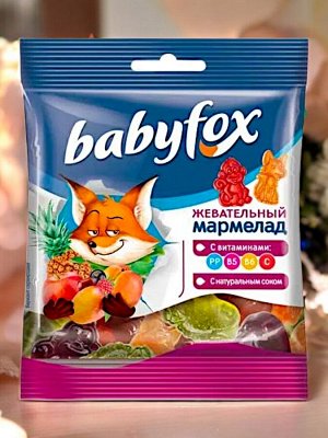 Мармелад жевательный «BabyFox», с соком ягод и фруктов, 30 г