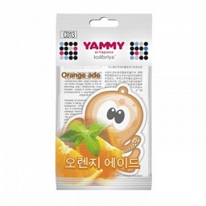 Ароматизатор подвес. "Yammy" картон с пропиткой Осьминог "Orange Ade"