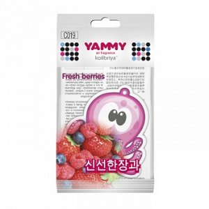 Ароматизатор подвес. "Yammy" картон с пропиткой Осьминог "Fresh Berries"