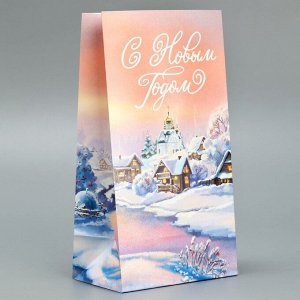 Пакет без ручек «С Новым Годом», деревня 10 х 19,5 х 7 см