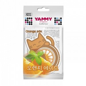 Ароматизатор подвес. "Yammy" картон с пропиткой Котик "Orange Ade"